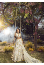 Load image into Gallery viewer, OFF WHITE 3D LEHENGA SET
