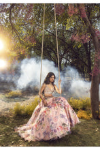 Load image into Gallery viewer, PINK FLORAL PRINTED LEHENGA

