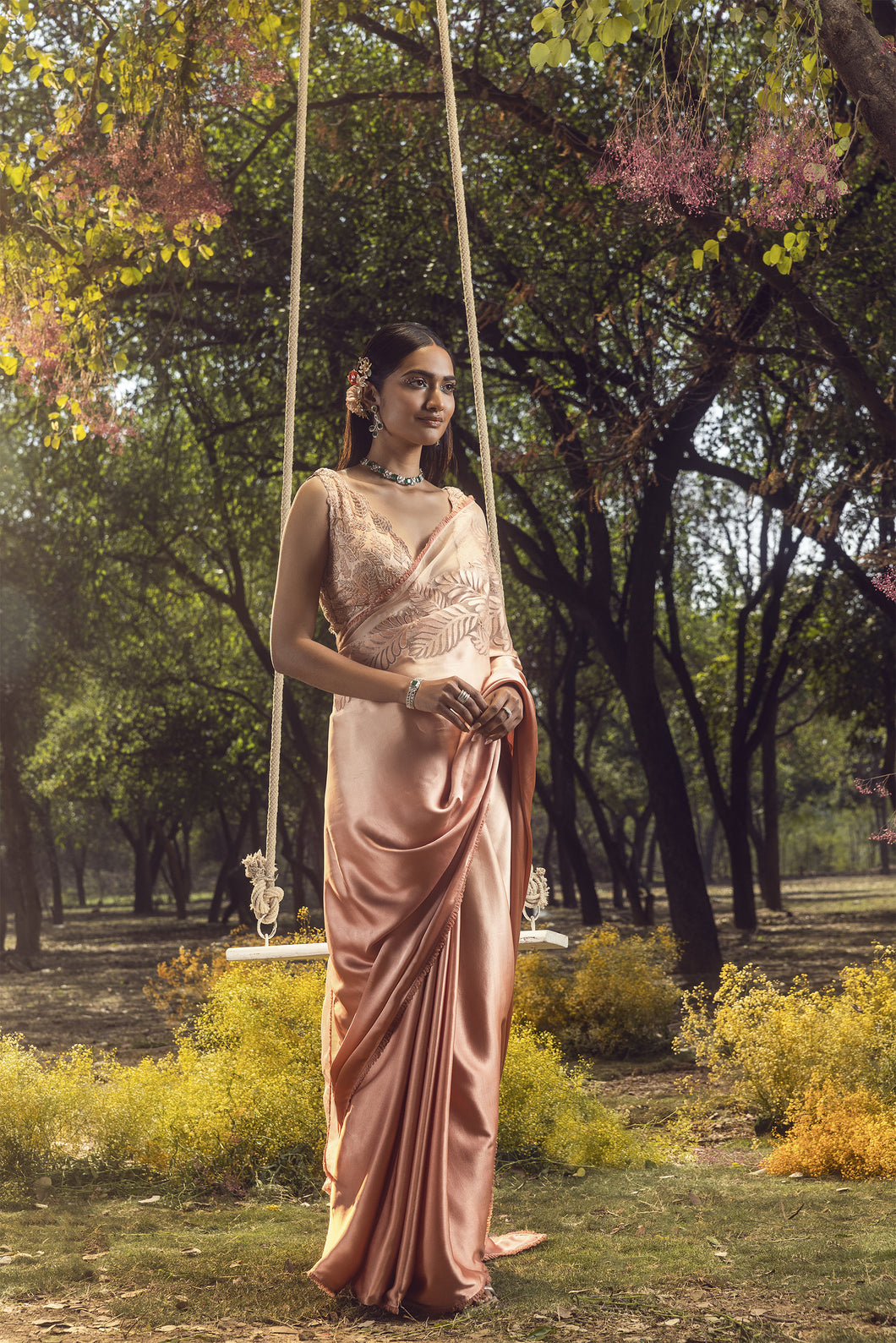 SALMON OMBRE SAREE