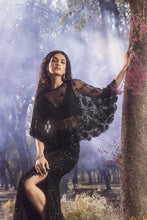Load image into Gallery viewer, BLACK SKIRT WITH CAPE AND BUSTIER
