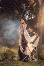 Load image into Gallery viewer, BLACK AND WHITE ORGANZA PATCHWORK SAREE
