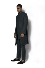 Load image into Gallery viewer, Forest Green Asymmetrical layered Long Jacket Set
