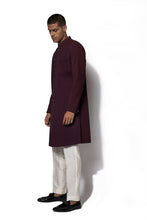 Load image into Gallery viewer, Wine Signature Textured Long Jacket Set
