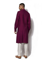 Load image into Gallery viewer, Dark Pink Asymmetrical Textured Kurta Set
