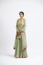 Load image into Gallery viewer, JADE GREEN GEORGETTE GOTA EMBROIDERY SET
