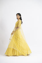 Load image into Gallery viewer, SUNSHINE YELLOW RESHAM AND PATRA WORK LEHENGA CHOLI SET
