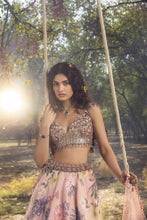 Load image into Gallery viewer, PINK FLORAL PRINTED LEHENGA
