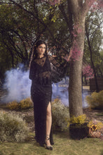 Load image into Gallery viewer, BLACK SKIRT WITH CAPE AND BUSTIER
