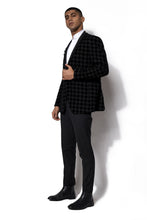 Load image into Gallery viewer, Black Velvet Textured Tuxedo
