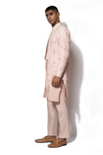 Load image into Gallery viewer, Pink Embroidered Open Bandhgala Set
