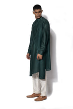 Load image into Gallery viewer, Forest Green Asymmetrical Kurta Set
