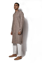 Load image into Gallery viewer, Mouse Grey Asymmetrical layered kurta Set

