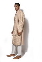 Load image into Gallery viewer, Beige Front Open Embroidered Kurta Set
