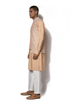 Load image into Gallery viewer, Peach Embroidered Bundi Kurta set
