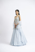 Load image into Gallery viewer, ICE BLUE PEPLUM LEHENGA SET
