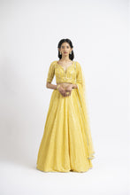 Load image into Gallery viewer, SUNSHINE YELLOW RESHAM AND PATRA WORK LEHENGA CHOLI SET
