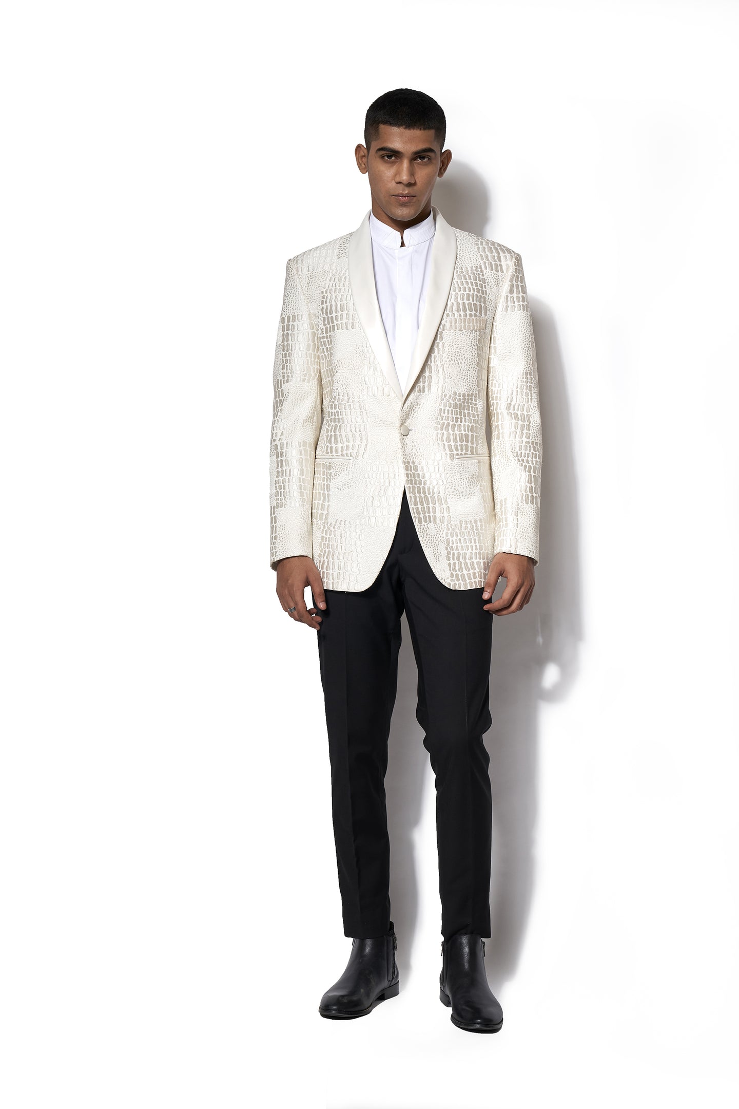 Ivory Embroidered Tuxedo