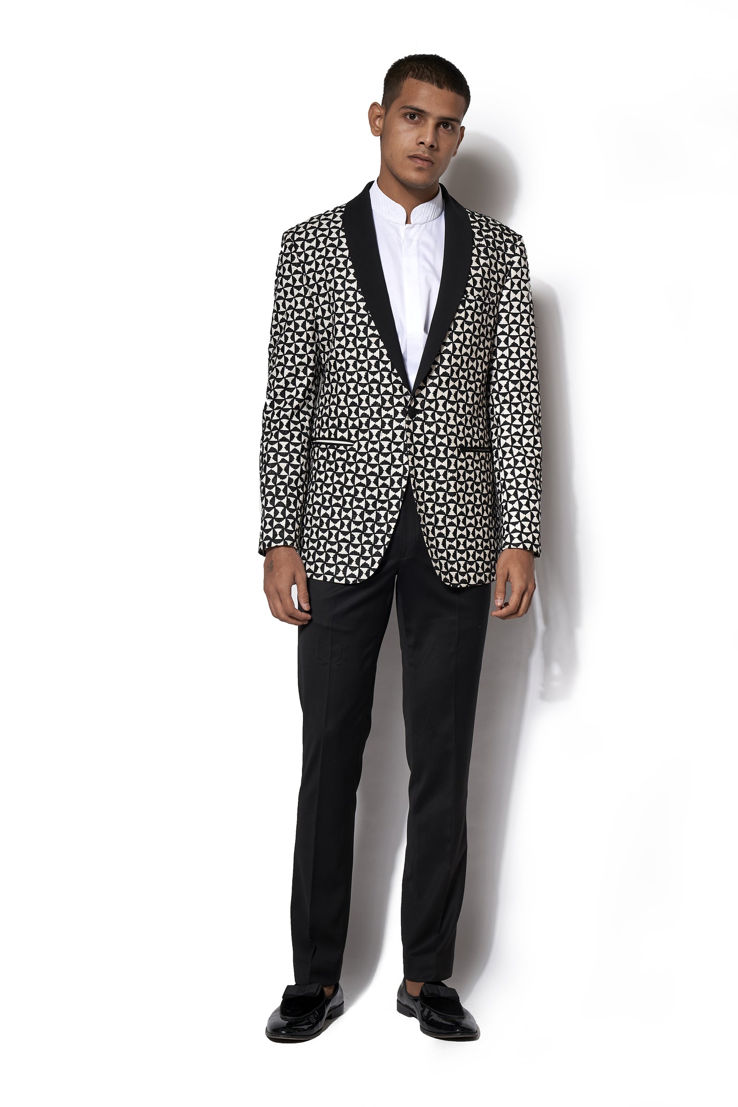 Black & White Embroidered Tuxedo