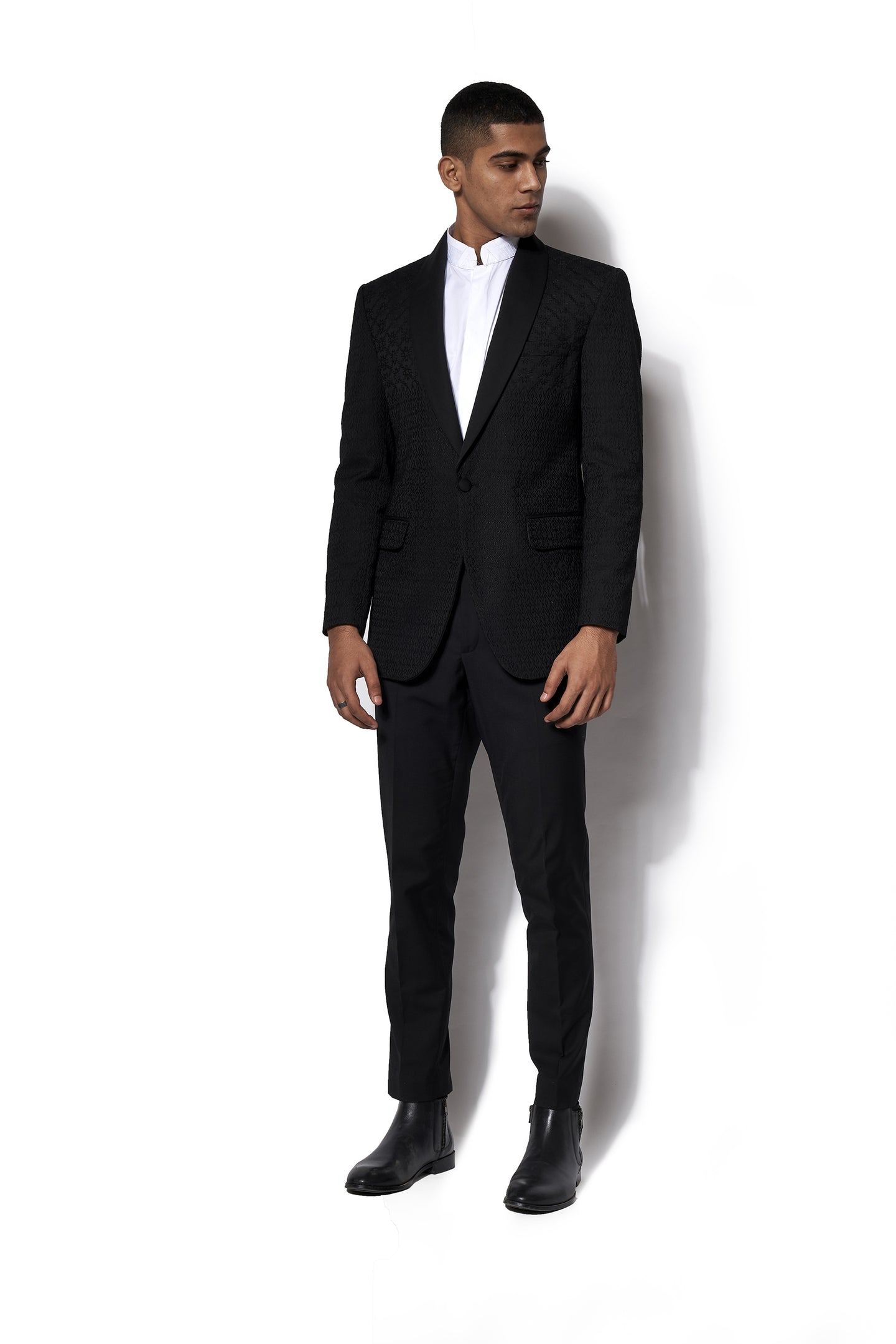 Black Embroidered Tuxedo