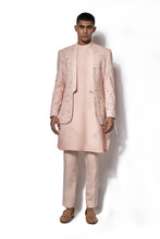 Load image into Gallery viewer, Pink Embroidered Open Bandhgala Set
