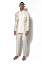 Load image into Gallery viewer, Ivory Embroidered Layered Bandhgala
