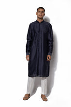 Load image into Gallery viewer, Navy Front Open Kurta Set
