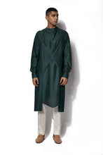 Load image into Gallery viewer, Forest Green Asymmetrical Kurta Set
