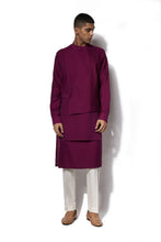 Load image into Gallery viewer, Dark Pink Asymmetrical Textured Kurta Set
