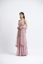 Load image into Gallery viewer, ROSE PINK ORGANZA SHARARA SET
