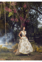 Load image into Gallery viewer, OFF WHITE 3D LEHENGA SET
