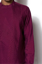 Load image into Gallery viewer, Dark Pink Asymmetrical Textured Kurta Set
