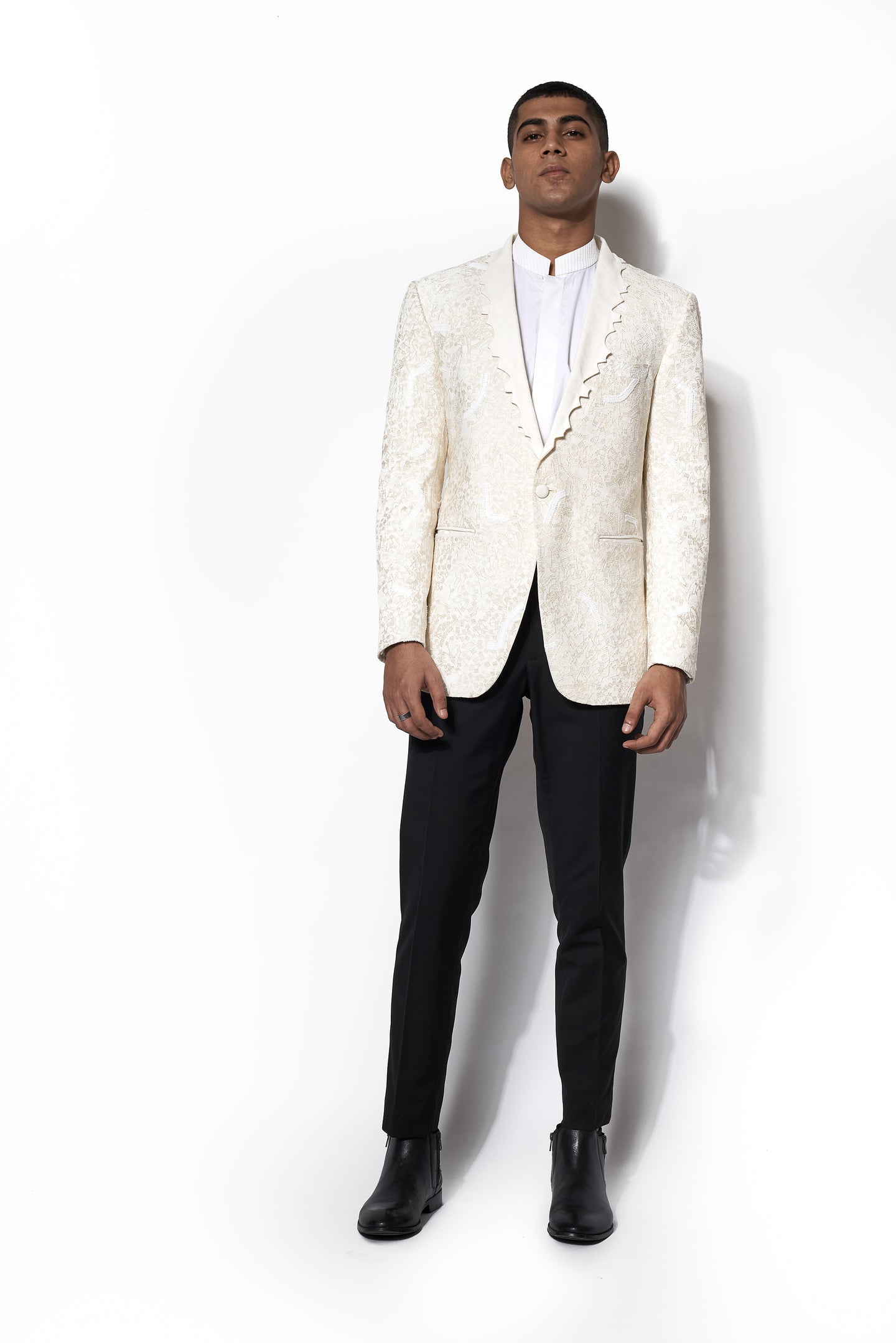 Ivory Embroidered Tuxedo