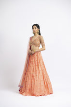 Load image into Gallery viewer, MANGO ORANGE GEORGETTE LEHENGA CHOLI SET
