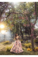 Load image into Gallery viewer, PINK FLORAL PRINTED LEHENGA
