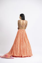 Load image into Gallery viewer, MANGO ORANGE GEORGETTE LEHENGA CHOLI SET
