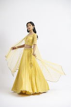 Load image into Gallery viewer, SUNSHINE YELLOW RESHAM AND PATRA WORK LEHENGA CHOLI SET
