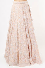 Load image into Gallery viewer, Pink organza self on self embroidered lehenga
