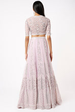 Load image into Gallery viewer, Pink organza cutdana, sequins embroidered lehenga
