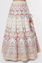 Load image into Gallery viewer, Ivory raw silk thread embroidered lehenga
