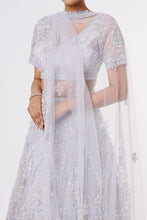 Load image into Gallery viewer, Lilac organza embroidered lehenga
