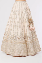 Load image into Gallery viewer, Pink raw silk intricate embroidered lehenga
