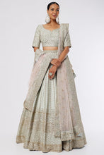 Load image into Gallery viewer, Firoza raw silk embroidered lehenga
