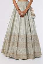 Load image into Gallery viewer, Firoza raw silk embroidered lehenga
