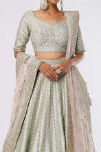 Load image into Gallery viewer, Firoza raw silk embroidered lehenga
