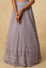 Load image into Gallery viewer, Lilac net cut dana, pearl and sequins embroidered lehenga

