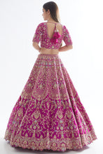 Load image into Gallery viewer, Rani raw silk zardozi work lehenga
