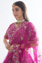 Load image into Gallery viewer, Rani raw silk zardozi work lehenga
