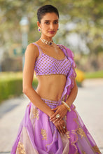 Load image into Gallery viewer, Mauve multicolor Flower Lehenga Set
