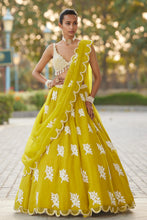 Load image into Gallery viewer, Moss Green Flower Lehenga Set
