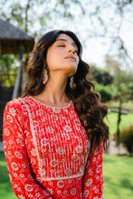 Load image into Gallery viewer, Cherry Red Floral Printed Sharara Set
